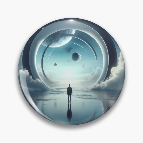 Item preview, Surreal landscape of a man standing in front of a portal 5 designed and sold by DragonPurple.
