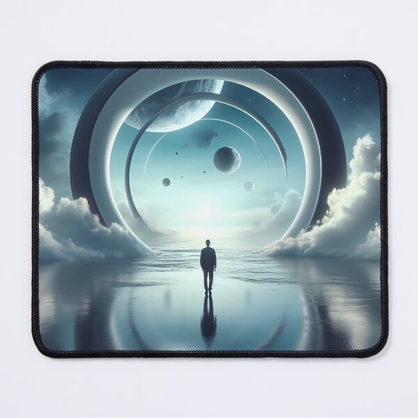 Item preview, Surreal landscape of a man standing in front of a portal 5 designed and sold by DragonPurple.