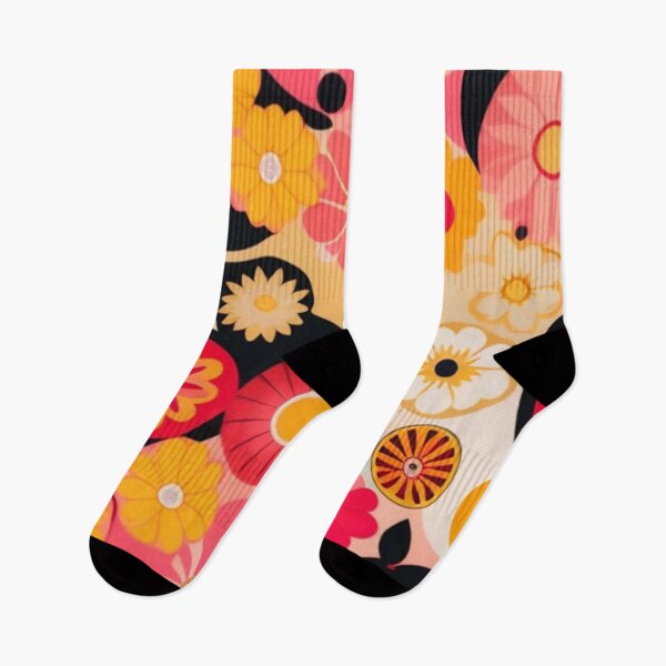 Item preview, Pink and yellow citrus and flowers pattern  designed and sold by Roxburylane.