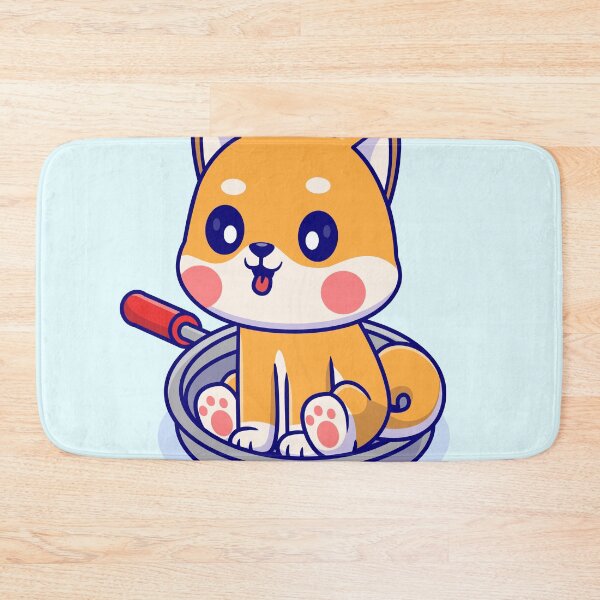 Item preview, Cute Shiba Inu Dog Sitting on Pan Cartoon Vector Icon Illustration designed and sold by hjian8219.