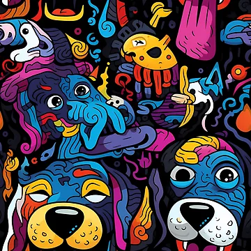 Artwork thumbnail, Seamless Colorful Dogs Pattern by HisoTorDesign