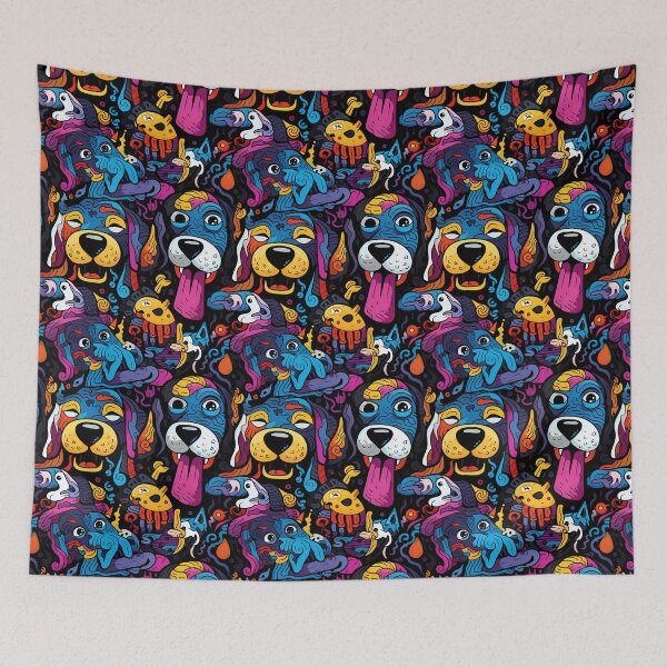 Item preview, Seamless Colorful Dogs Pattern designed and sold by HisoTorDesign.