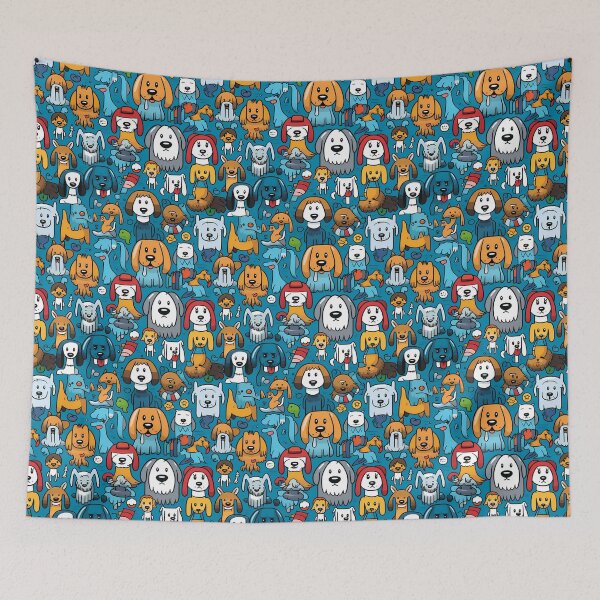 Item preview, Seamless Heart Shaped Pattern of Dogs designed and sold by HisoTorDesign.