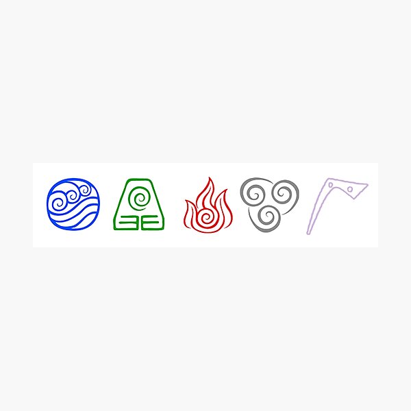 Avatar Element Icons Photographic Print