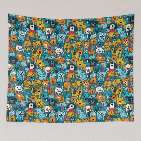 Item preview, Seamless Dogs The Canine and Feline Carnival designed and sold by HisoTorDesign.