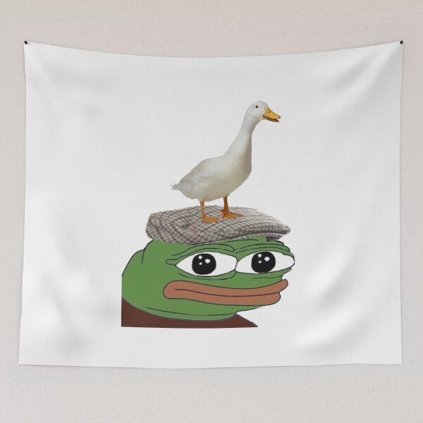 Item preview, Pepe The Frog In Golf Cap And Goose On Head designed and sold by TeesByPatrick.