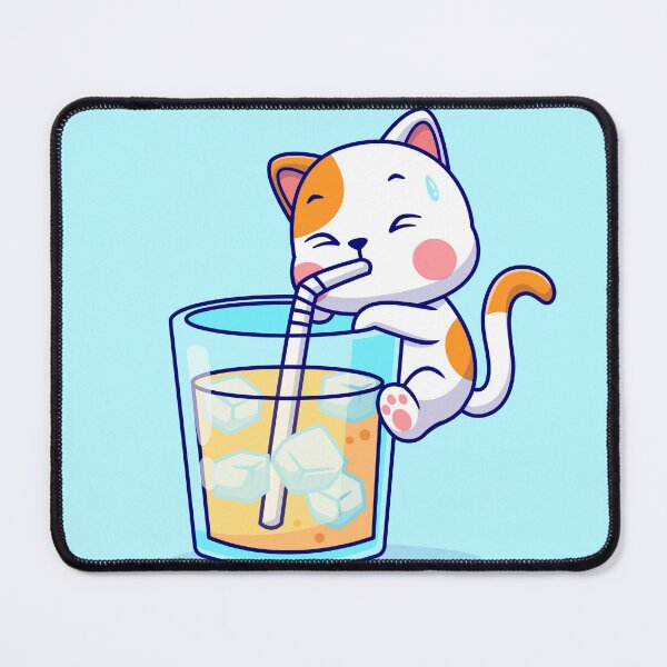 Item preview, Refreshing Feline Sip: Cute Cat with Orange Juice Cartoon Vector Illustration" designed and sold by hjian8219.