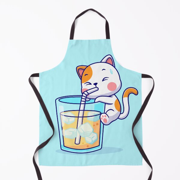 Item preview, Refreshing Feline Sip: Cute Cat with Orange Juice Cartoon Vector Illustration" designed and sold by hjian8219.