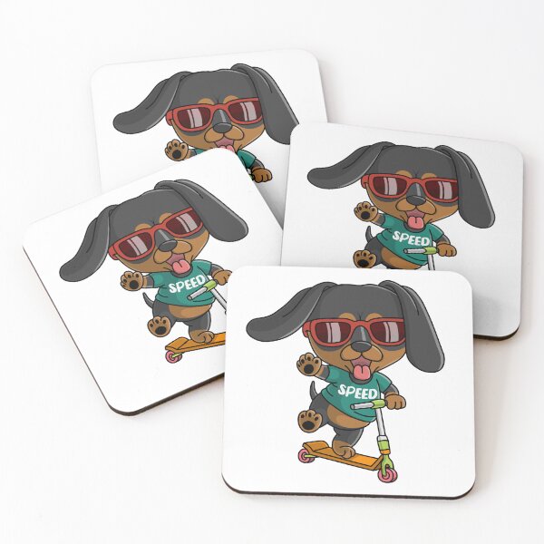 Item preview, dachshund on a scooter designed and sold by MARRTDESIGN.