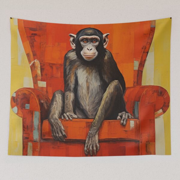 Item preview, Monkey Sitting in Easy Chair designed and sold by whitecat23.