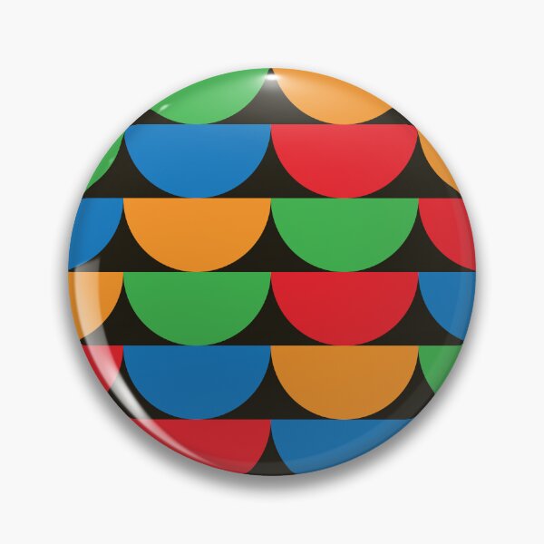 Item preview, Mid Century Modern Colorful Abstract half circles pattern  designed and sold by Yasminepatterns .