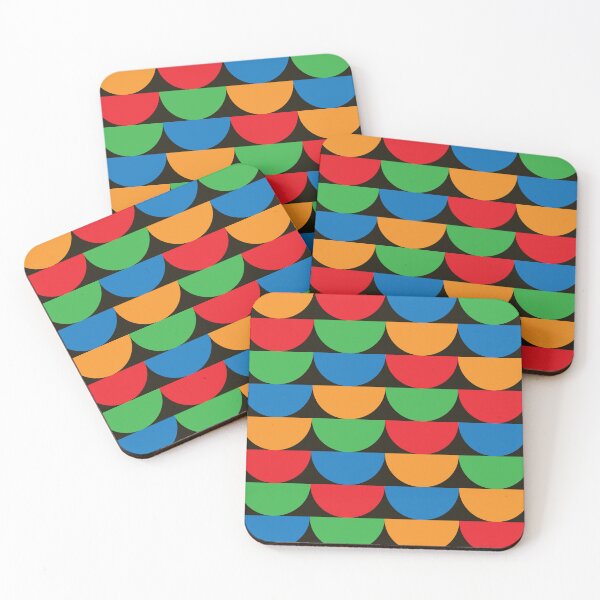 Item preview, Mid Century Modern Colorful Abstract half circles pattern  designed and sold by Yasminepatterns .