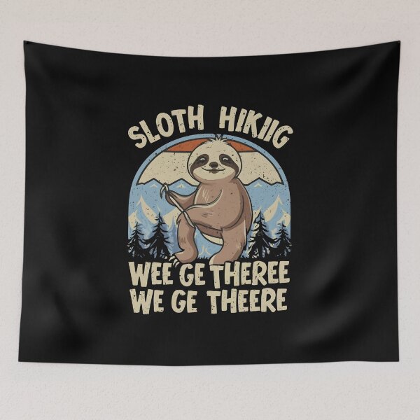 Item preview, Sloth Hiking Team - We will get there, when we get there, Funny Vintage designed and sold by JustCrafted.