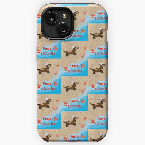 Carcasa para iPhone SE (2020), 7 y 8, diseño de perro salchicha, color  negro y marrón