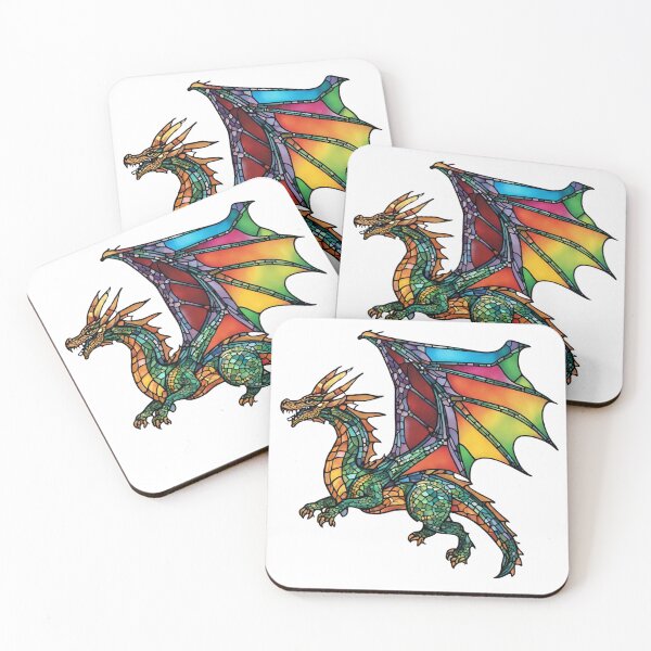 Item preview, colorful stained glass with animals, dragon 4 designed and sold by GroonSpace.