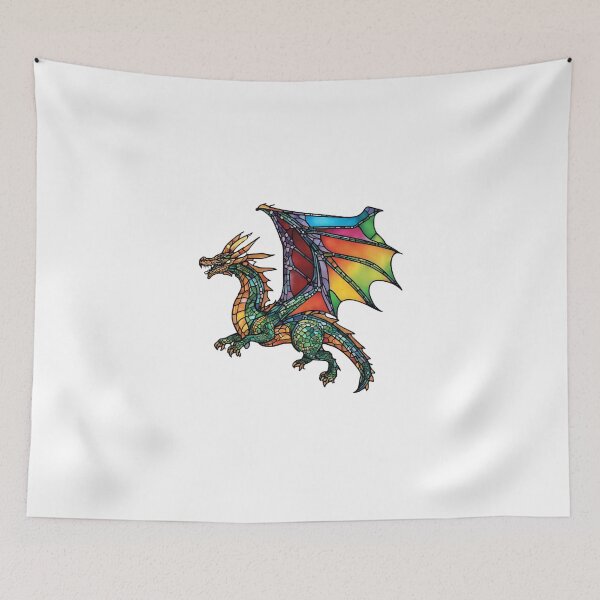 Item preview, colorful stained glass with animals, dragon 4 designed and sold by GroonSpace.