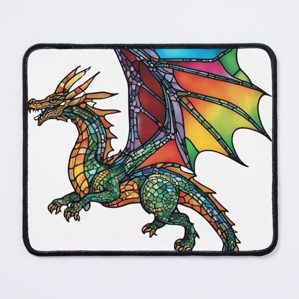 Item preview, colorful stained glass with animals, dragon 4 designed and sold by GroonSpace.