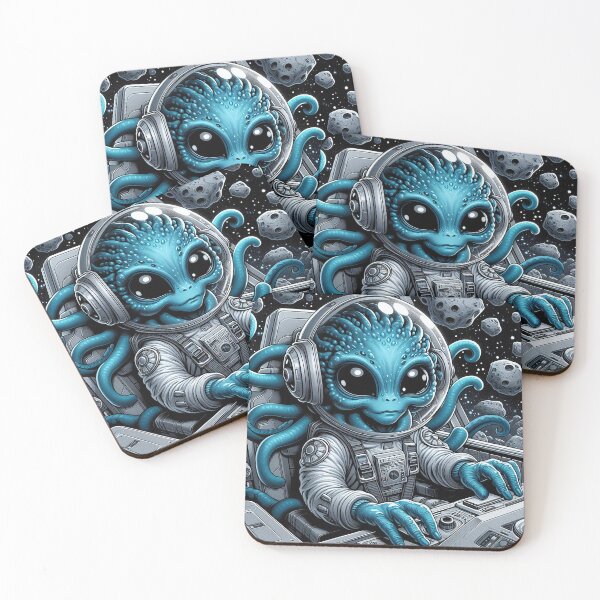 Item preview, blue extraterrestrial driving his spaceship designed and sold by autrouvetout.