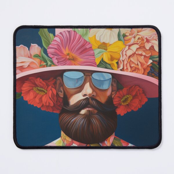 Item preview, Man Wearing Floral Hat designed and sold by whitecat23.