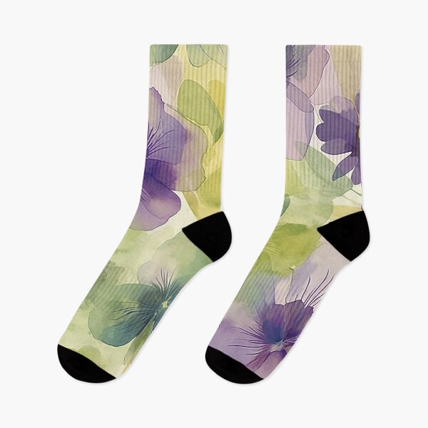 Item preview, Whimsical Petal Mosaic - Gentle Yellow, Purple, and Green Floral Abstract designed and sold by PaintbrushPlace.