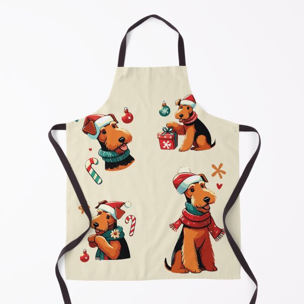 Item preview, Airedale Christmas Sticker designed and sold by bihtti.