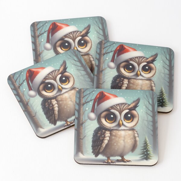 Item preview, Owl  Christmas with santa hat on Happy Owlidays  designed and sold by BotunPeony.