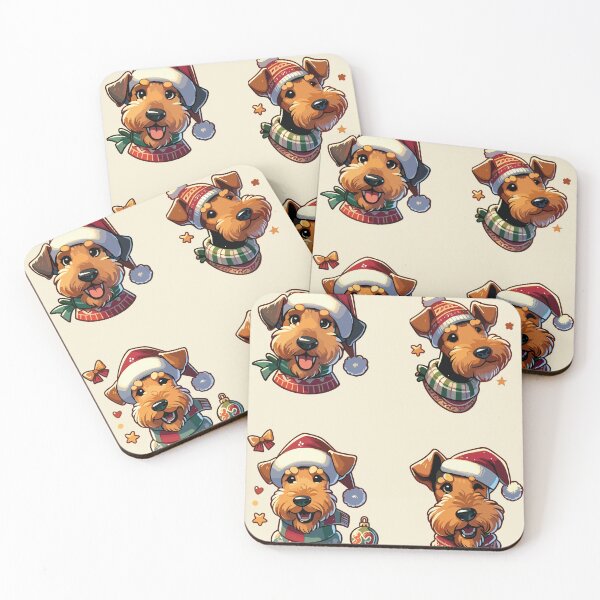 Item preview, Airedale Christmas Sticker designed and sold by bihtti.