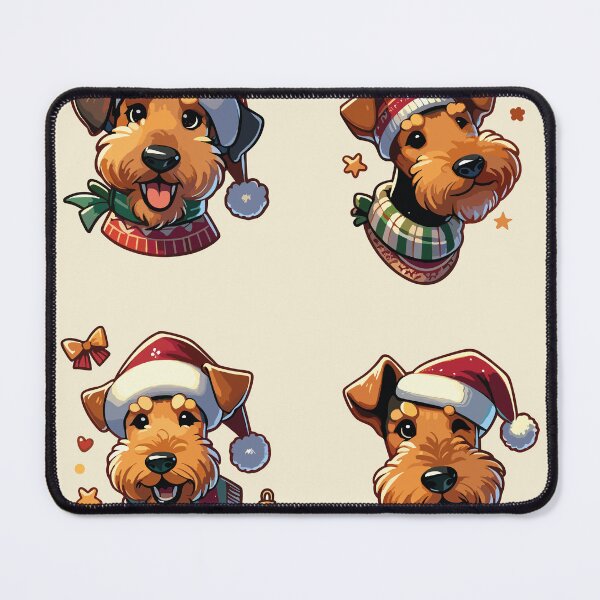 Item preview, Airedale Christmas Sticker designed and sold by bihtti.