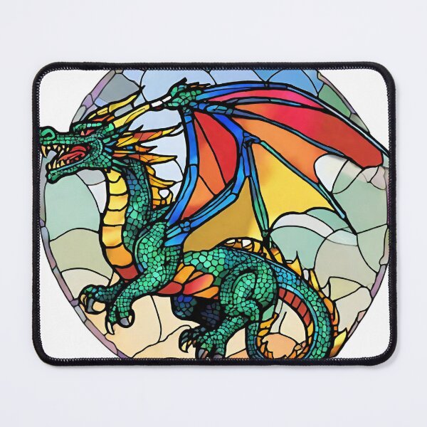 Item preview, colorful stained glass with animals, dragon 5 designed and sold by GroonSpace.