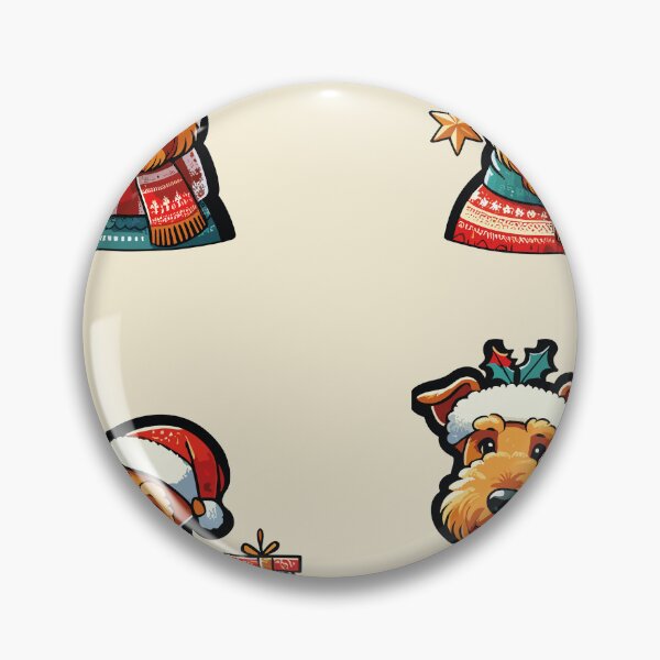Item preview, Airedale Christmas Sticker designed and sold by bihtti.