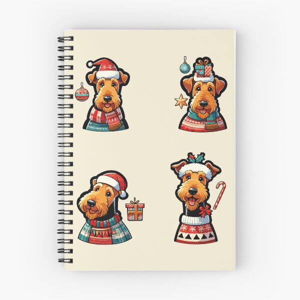 Item preview, Airedale Christmas Sticker designed and sold by bihtti.