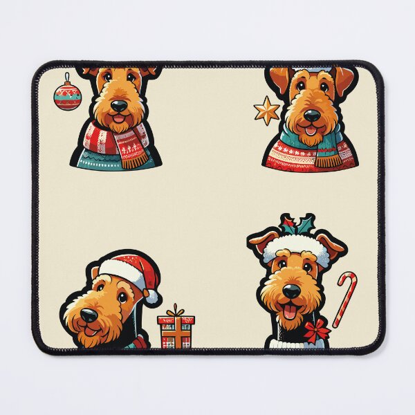Item preview, Airedale Christmas Sticker designed and sold by bihtti.
