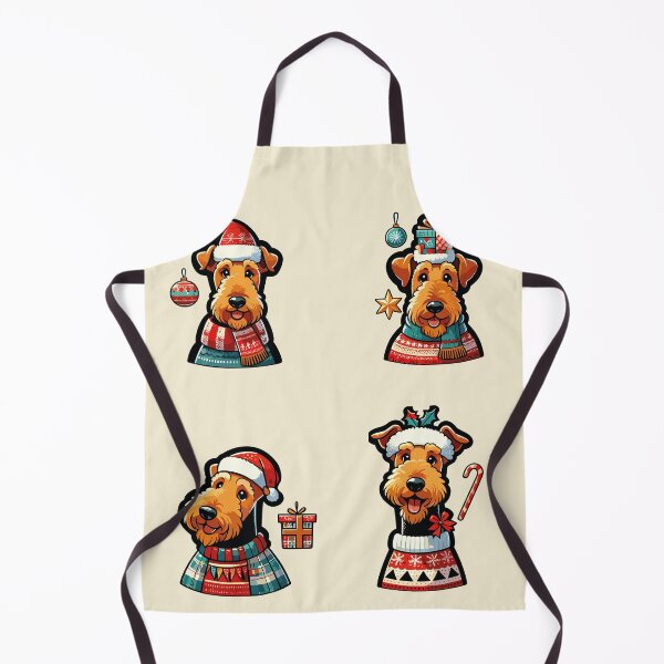 Item preview, Airedale Christmas Sticker designed and sold by bihtti.