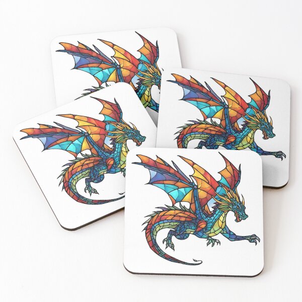 Item preview, colorful stained glass with animals, dragon 5 designed and sold by GroonSpace.