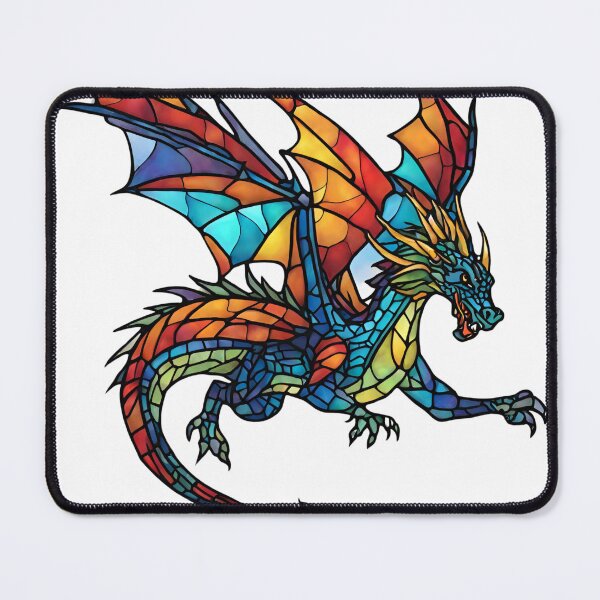 Item preview, colorful stained glass with animals, dragon 5 designed and sold by GroonSpace.