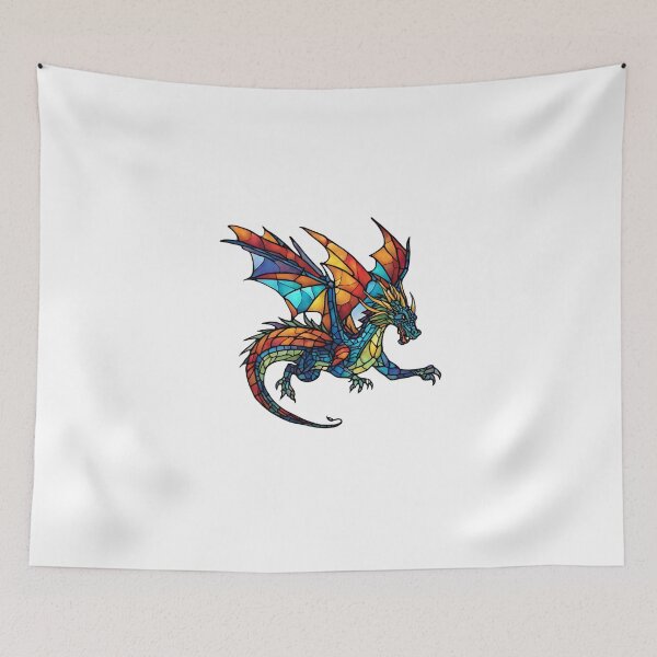Item preview, colorful stained glass with animals, dragon 5 designed and sold by GroonSpace.