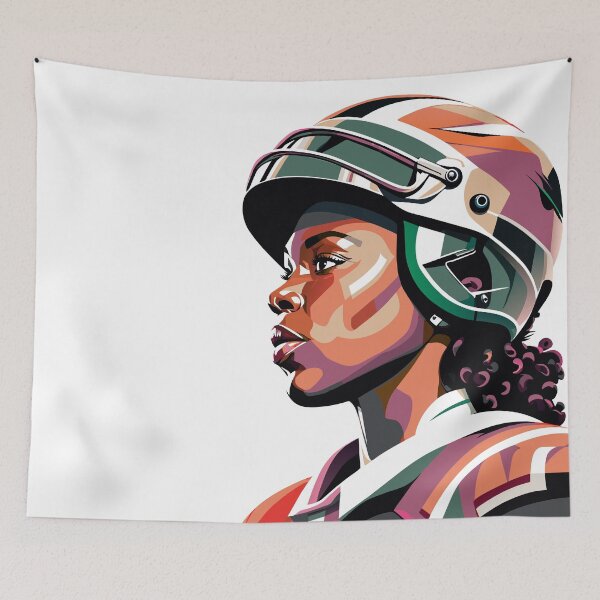 Item preview, Beautiful woman in helmet designed and sold by BubblyDelight.