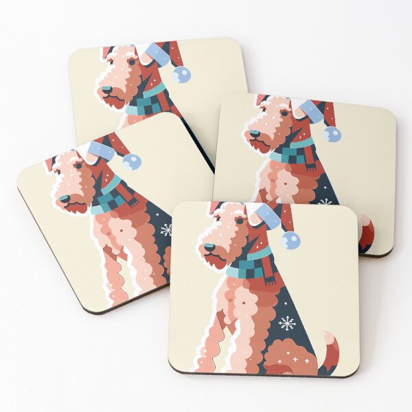 Item preview, Airedale Christmas Sticker designed and sold by bihtti.