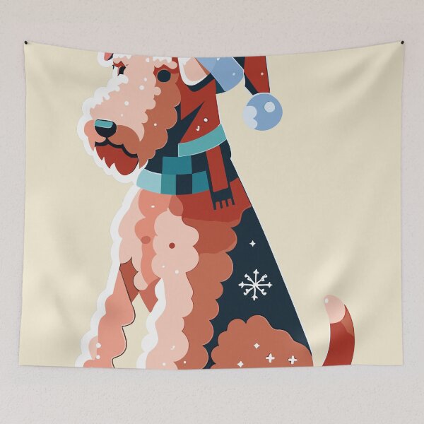 Item preview, Airedale Christmas Sticker designed and sold by bihtti.