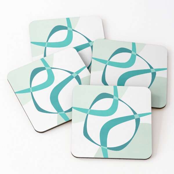 Item preview, Mid Century Modern Atomic Age Abstract 27 Teal, Aqua designed and sold by trdstudio.