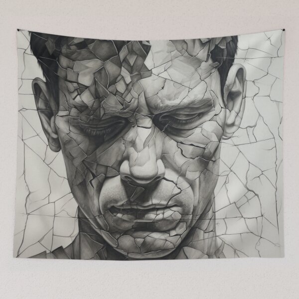 Item preview, A Broken Man Black and White designed and sold by whitecat23.