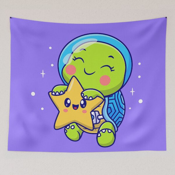 Item preview, AstroTurtle Adventures: Cute Space Explorer Cartoon Vector Illustration designed and sold by hjian8219.