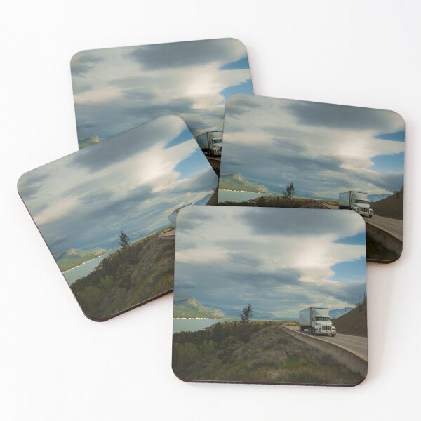 Item preview, White truck on a country road in Canada - photo designed and sold by CineWanderlust.