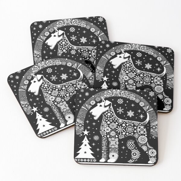 Item preview, Airedale Christmas Sticker designed and sold by bihtti.