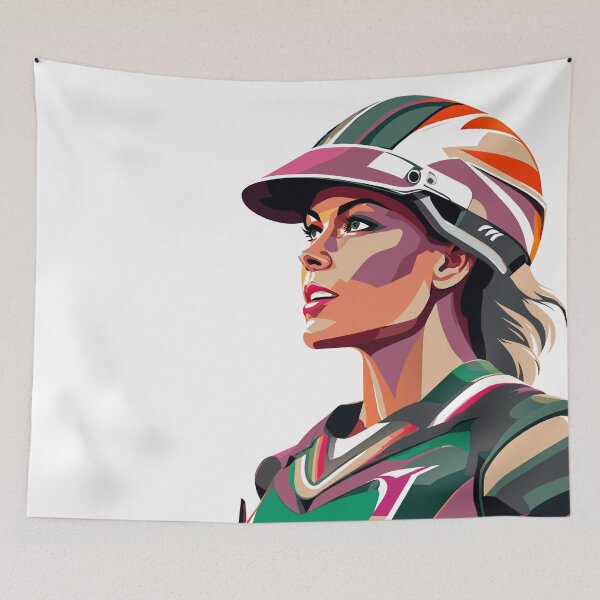 Item preview, Beautiful woman in helmet designed and sold by BubblyDelight.