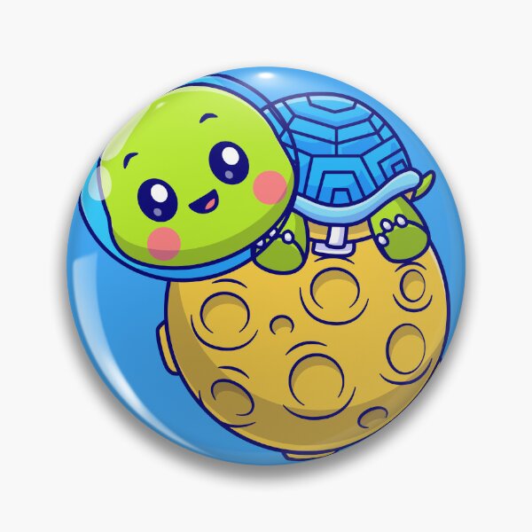Item preview, Lunar Playdate: Cute Turtle Astronaut on the Moon Cartoon Vector Illustration designed and sold by hjian8219.