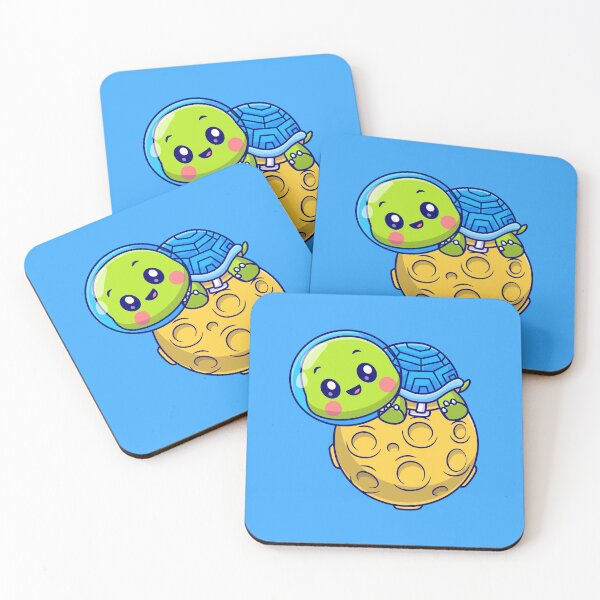 Item preview, Lunar Playdate: Cute Turtle Astronaut on the Moon Cartoon Vector Illustration designed and sold by hjian8219.