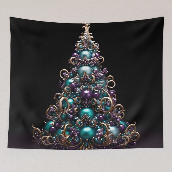 Item preview, Teal and Purple decorative Christmas tree designed and sold by dcrc.