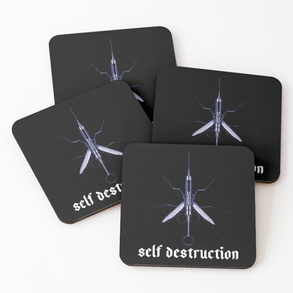 Item preview, Self Destruction Typography. Syringe Mosquito Graphic Design. designed and sold by FriskySloths.