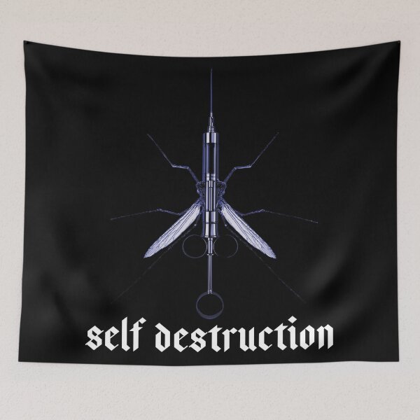 Item preview, Self Destruction Typography. Syringe Mosquito Graphic Design. designed and sold by FriskySloths.